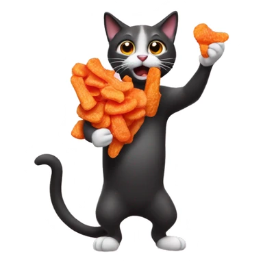 yippee cat eating hot cheetos  sticker
