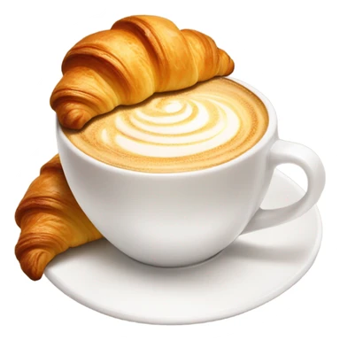hot cappuccino  and croissant mixed up sticker
