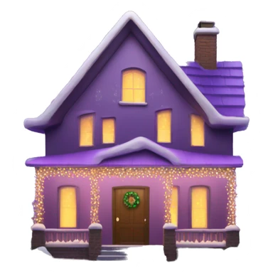 House with purple Christmas lights sticker