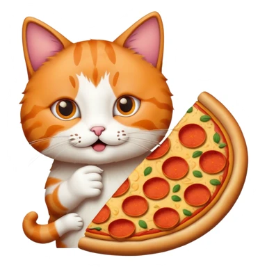 gato comiendo una pizza sticker