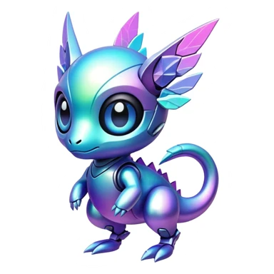 Futuristic complex iridescent aesthetic-scenery-Fakémon-creature sticker