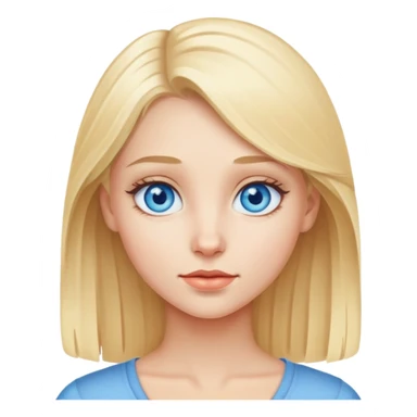 blond girl with blie eyes sticker
