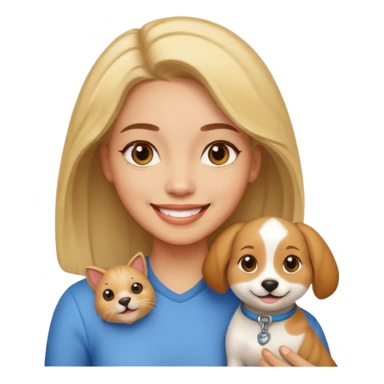 model with pet sticker