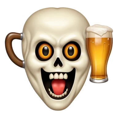 Halloween scream mask with beer sticker