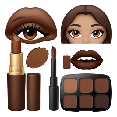 Brown makeup products sticker