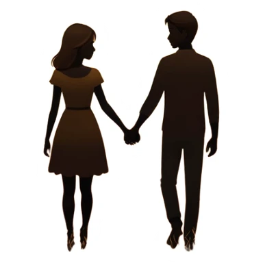 Romantic couple silhouette for 'Boyfriend' song sticker