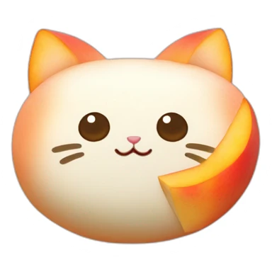 peach rice cake mochi cat sticker