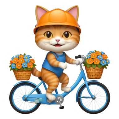 a-cheerful- cat-riding-a-blue-bicycle,-wearing-a-cute-helmet,-with-a-big-smile-and-a-basket-full-of-flowers-on-the-front.-bright,-cartoonish-style,-simple-and-fun. sticker