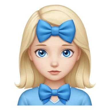 Girl with blue bow sticker
