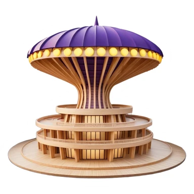 Cinematic Realistic Metropol Parasol Landmark Emoji, depicted with a modern wooden structure set against a vibrant cityscape rendered with detailed textures and dynamic, contemporary lighting. sticker