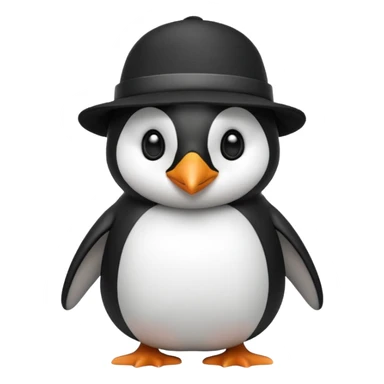 penguen with hat sticker