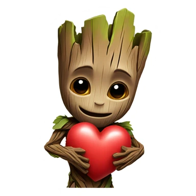 Groot Holding a Heart  sticker