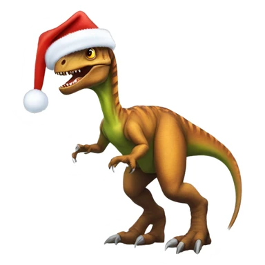 Dinosaur christmas hat glass snowflakes sticker