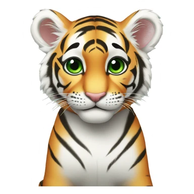 Baby tiger green eyes sticker