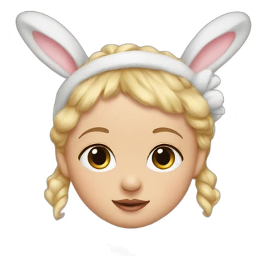 Newborn with bunny headband sticker