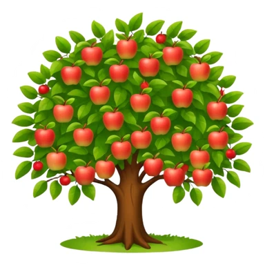 summer tree with apples sticker