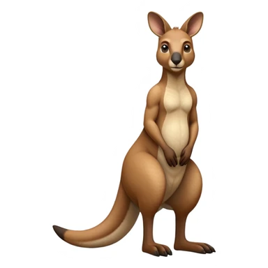 cinematic-kangaroo-realistic-full-body-standing-emoji,-powerful-muscular-frame-balanced-on-strong-hind-legs,-large-tail-resting-lightly-on-the-ground,-short-forearms-held-close-to-chest,-warm-brown-fur-textured-and-detailed,-keen-eyes-scanning-the-horizon-with-curious-alertness,-simplified-yet-realistic-focused-features,-highly-detailed,-glowing-with-a-subtle-natural-radiance sticker