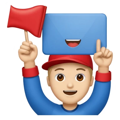 cheering sign sports in blue (#00A3E0) and red (#F9423A) sticker