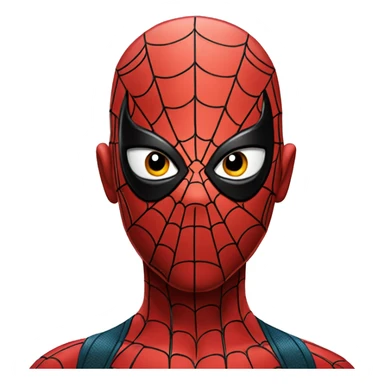Spiderman head mostly black with lines of red an no hair iron spider sticker