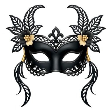 Un masque de balle masqué en dentelle noir sticker