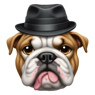 Bulldog wearing gangster clothes sticker