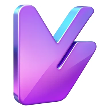 holographic purple checkmark symbol sticker