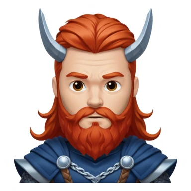 Thor, Thunder God from Norse Mythology with long red and beard, dark blue and silver outfit sticker