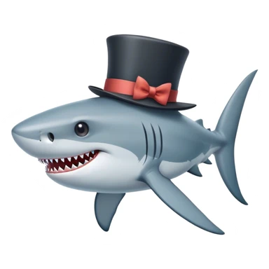 Shark with a top hat on the bottom of the ocean  sticker