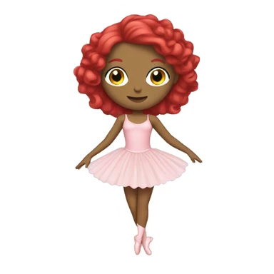 Pale ballerina with pink dress, green eyrs and red hair sticker