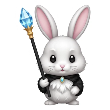 Bunny with black wand cristal  sticker