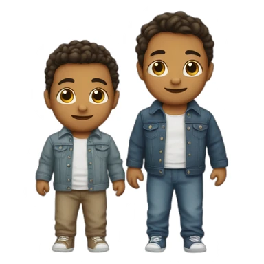 2 brothers - one baby and one little sticker