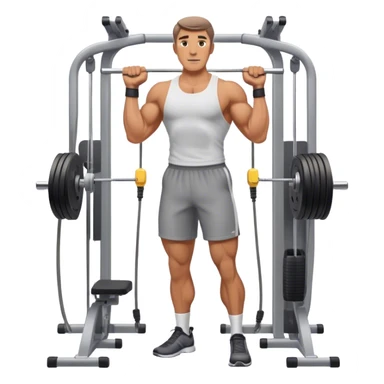standing fit man cable-machine-exercise sticker