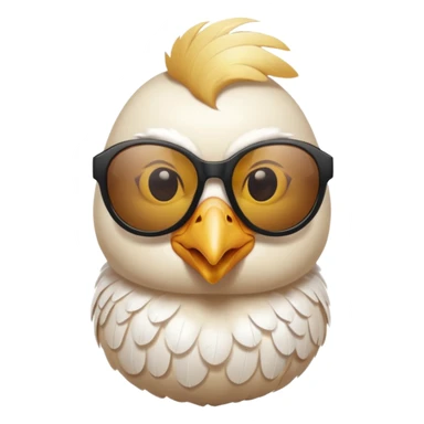 Hen with sunglasses  sticker