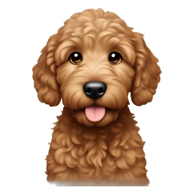 Little brown golden doodle puppy sticker