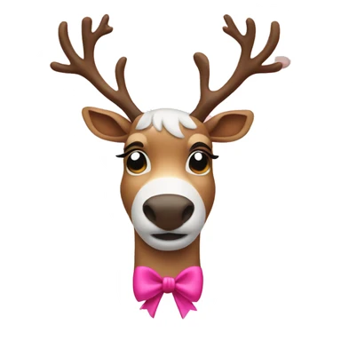 Reindeer with pink bow sticker