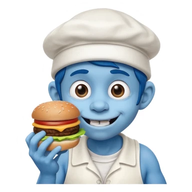 smurf eating a burger sticker