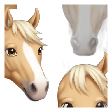 tan horse white face no ears black eyes sticker