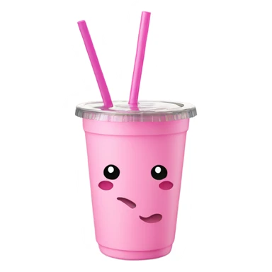 Tumbler with handle and straw pink  sticker