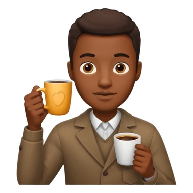police black man holding coffe sticker