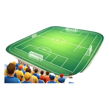 An icon featuring a large stadium with a football match in progress, players in action on the field, and a cheering crowd in the stands. Bright floodlights illuminate the pitch, creating an intense atmosphere of competition. The transparent background highlights the thrill of live sports events. sticker