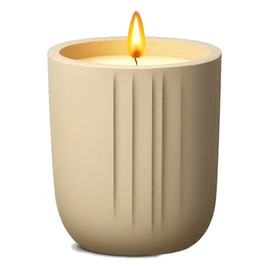 candle in beige concrete ridged vessel sticker