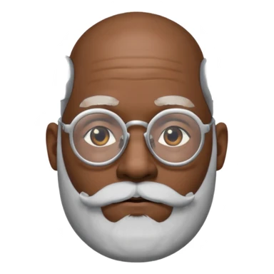 bald headed silver beard black man glasses sticker