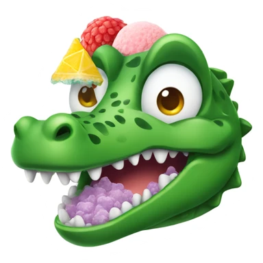 Alligator with shaved ice sticker