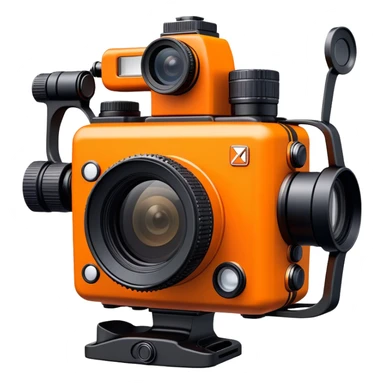 orange nikonos v camera sticker