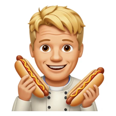 gordon ramsay eat hotdog, happy smile sticker