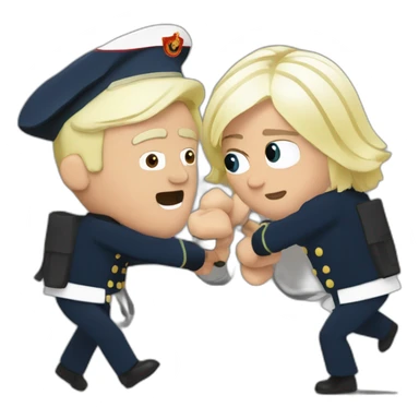 Marine Le Pen fighting Macron sticker