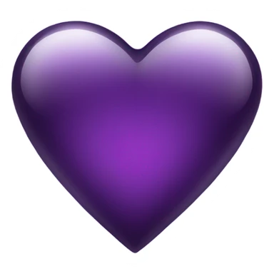Shiny glass dark purple heart  sticker