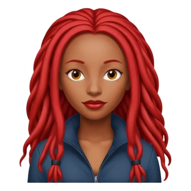 Crown black women with long red Locs sticker