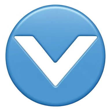 a small blue circle with a white checkmark (✔️) inside it. sticker