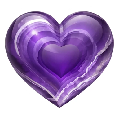 Banded Amethyst heart sticker